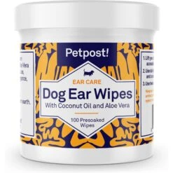 Petpost Ear Wipes With Coconut Oil & Aloe Vera For Dogs