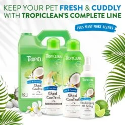 TropiClean Lime & Coconut Deshedding Dog Shampoo 14 TropiClean Lime & Coconut Deshedding Dog Shampoo -Pet Wellness 101305 PT7. AC SS1800 V1684417547