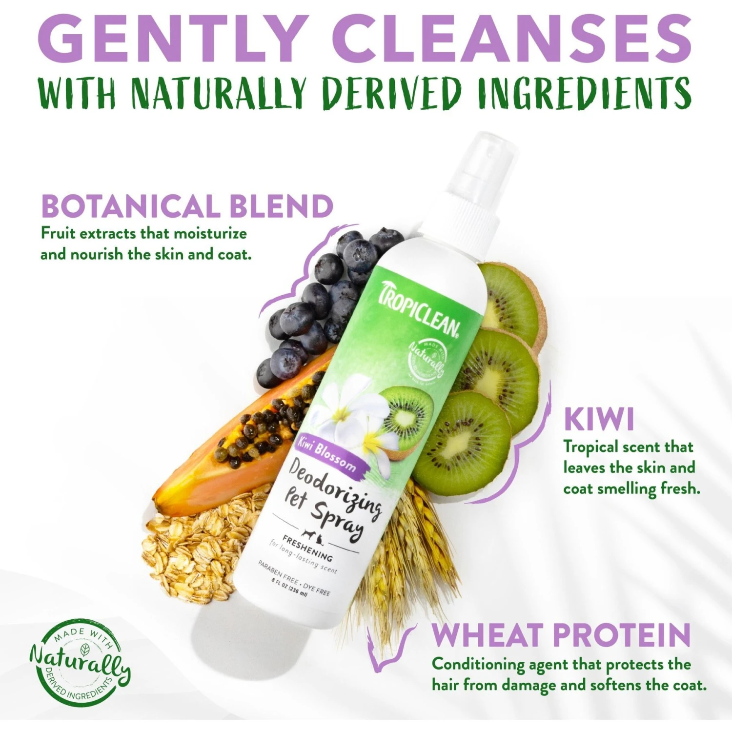 TropiClean Kiwi Blossom Deodorizing Dog & Cat Spray 3 TropiClean Kiwi Blossom Deodorizing Dog & Cat Spray - Image 3