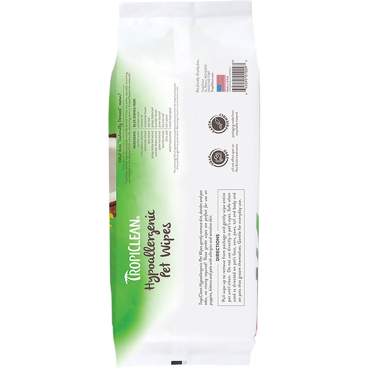 TropiClean Hypo Allergenic Deodorizing Dogs Wipes 2 TropiClean Hypo Allergenic Deodorizing Dogs Wipes - Image 2