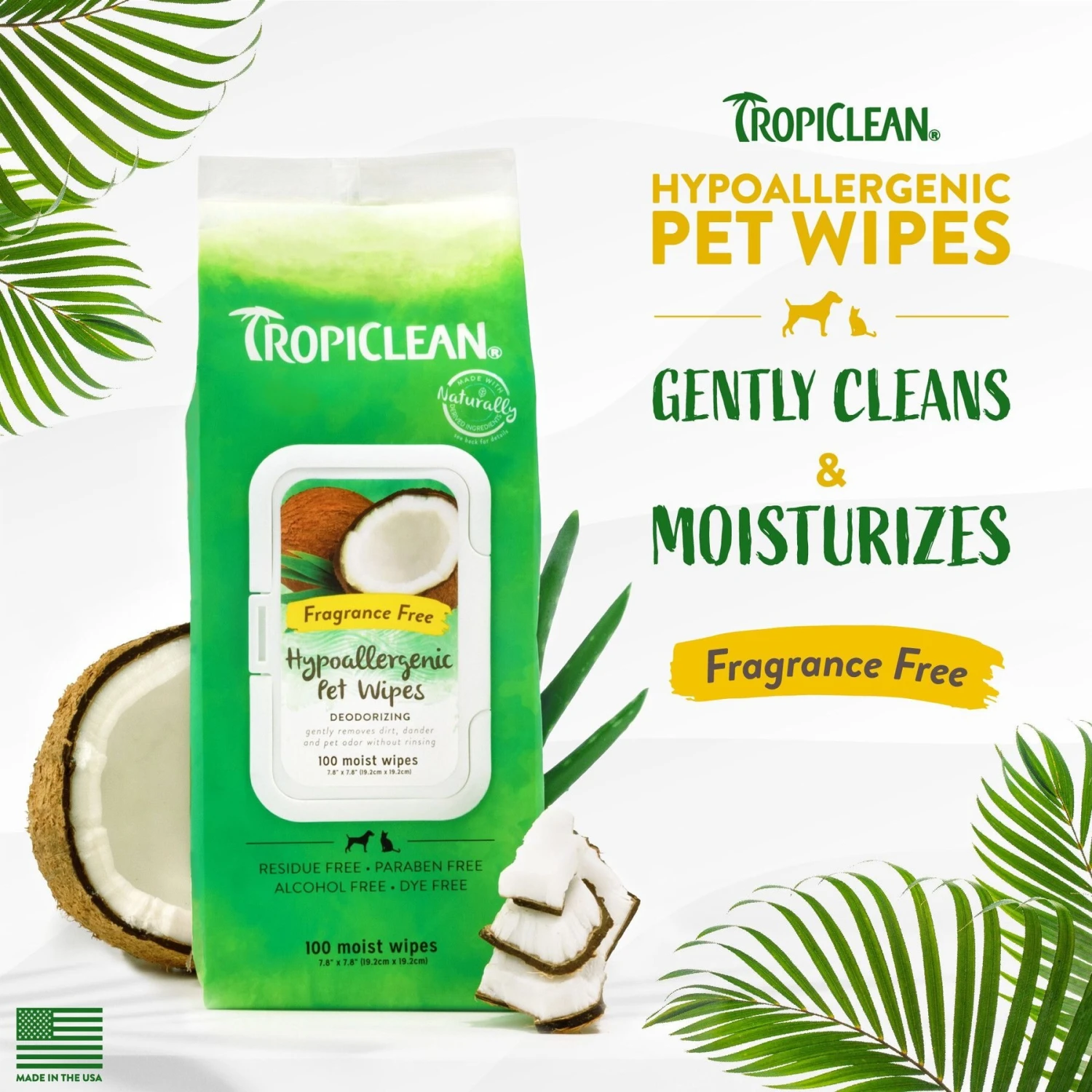 TropiClean Hypo Allergenic Deodorizing Dogs Wipes 3 TropiClean Hypo Allergenic Deodorizing Dogs Wipes - Image 3