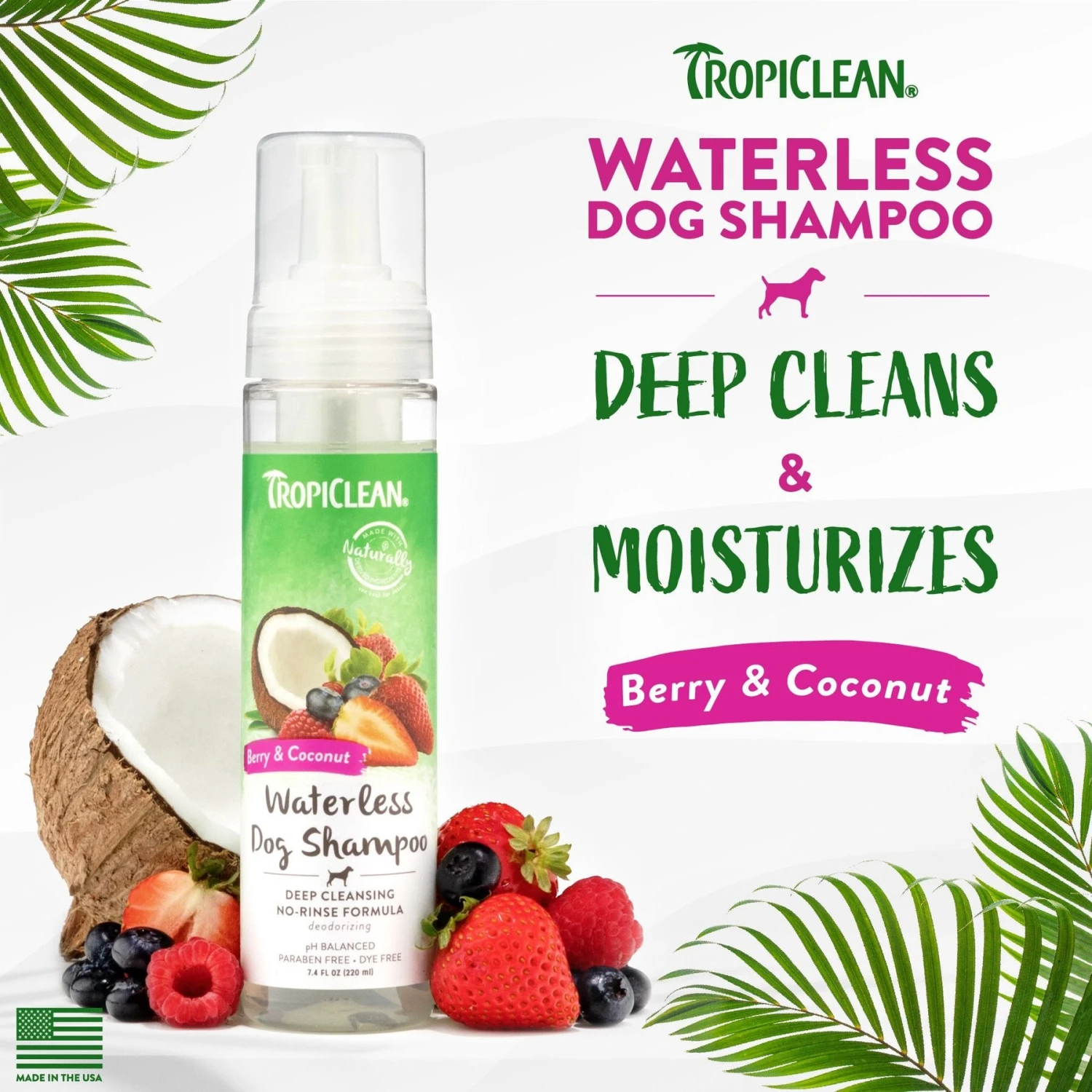 TropiClean Waterless Deep Cleaning Dog Shampoo 2 TropiClean Waterless Deep Cleaning Dog Shampoo - Image 2