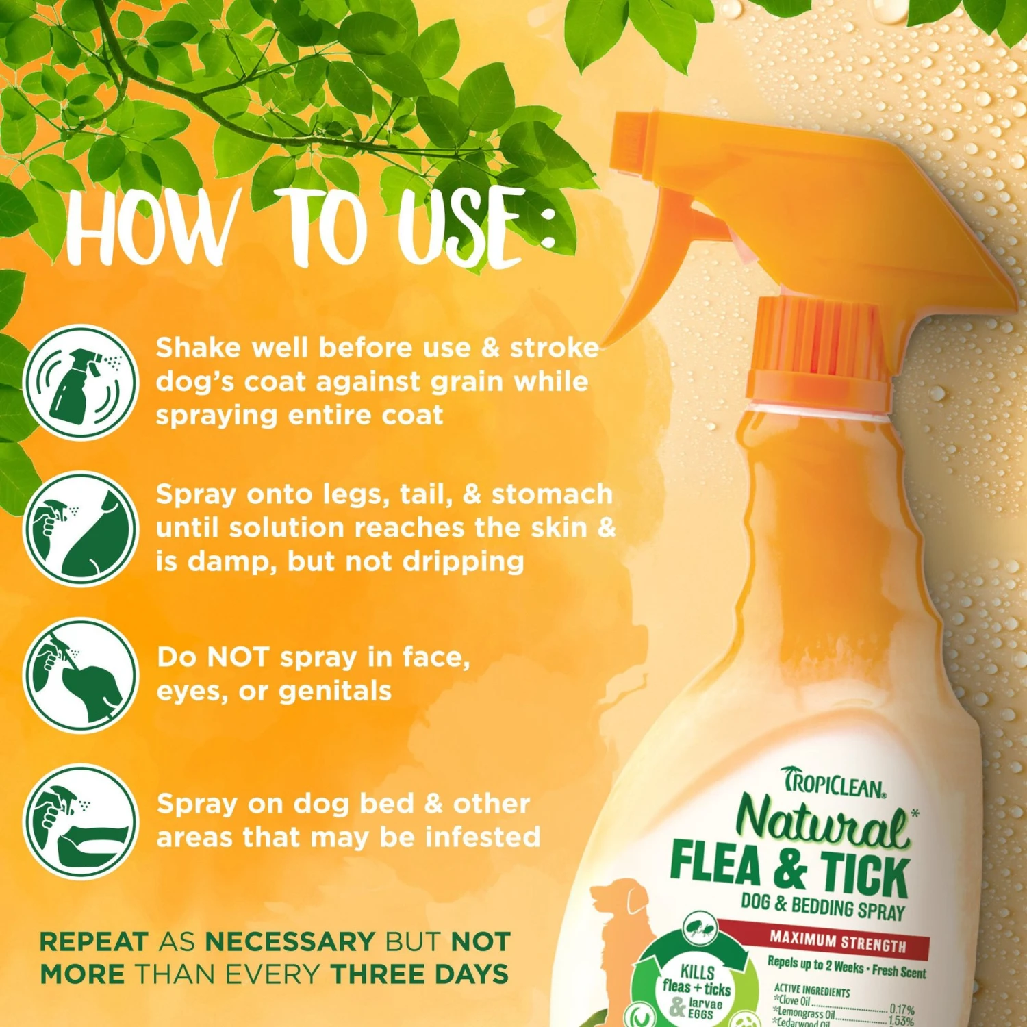 TropiClean Natural Flea & Tick Dog & Bedding Spray 5 TropiClean Natural Flea & Tick Dog & Bedding Spray - Image 5