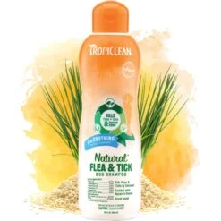 TropiClean Natural Flea & Tick Plus Soothing Dog Shampoo