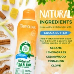 TropiClean Natural Flea & Tick Plus Soothing Dog Shampoo -Pet Wellness 101345 PT3. AC SS1800 V1684491999