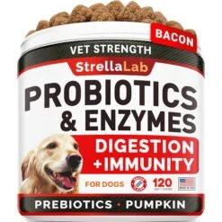 StrellaLab Vet Strength Probiotics Bacon Flavored Soft Chew Digestion & Immunity Supplement For Dogs, 120-count