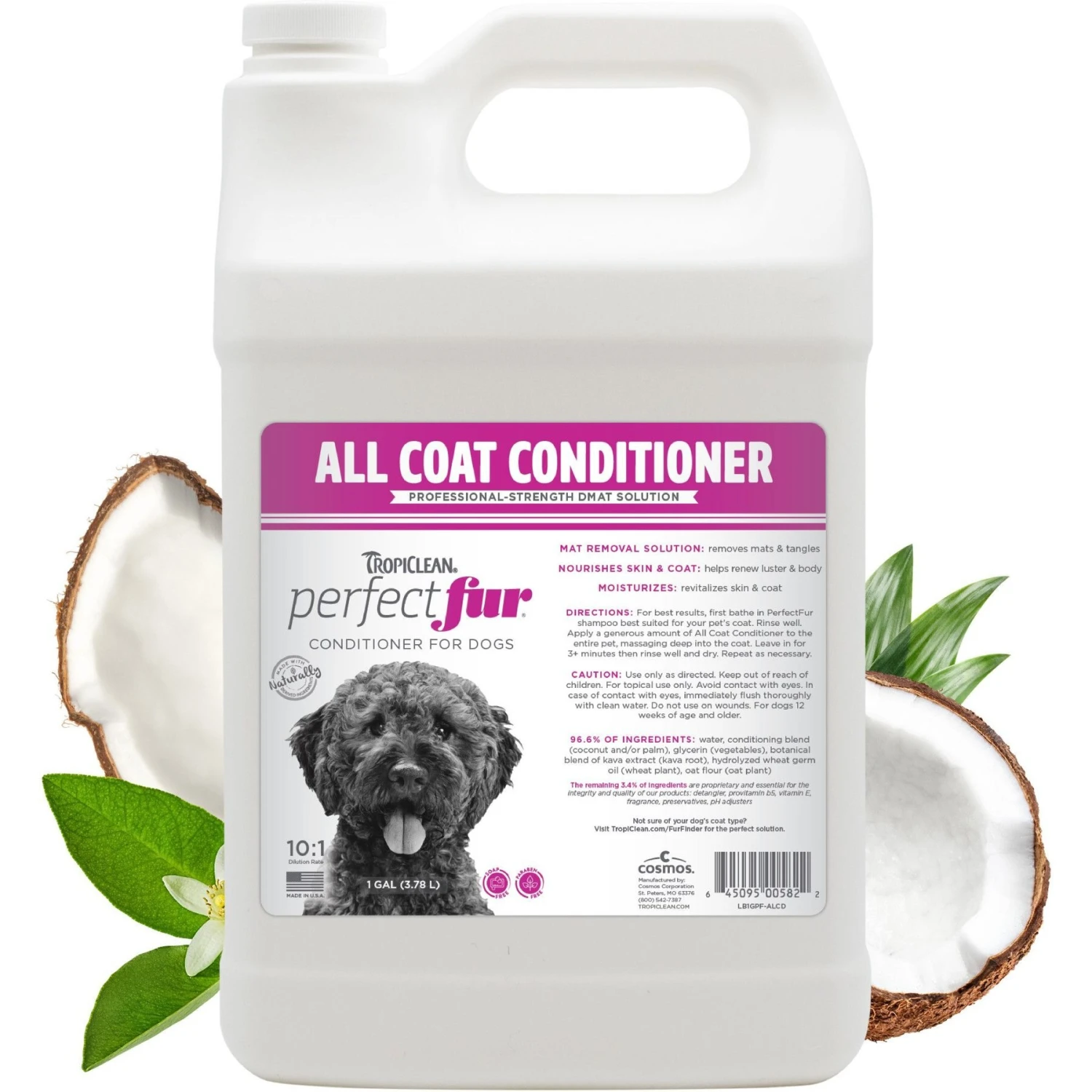 TropiClean PerfectFur For All Coats 10:1 Concentrated Groomer Gallon Dog & Cat Conditioner, 1-gal Bottle 1 TropiClean PerfectFur For All Coats 10:1 Concentrated Groomer Gallon Dog & Cat Conditioner, 1-gal Bottle