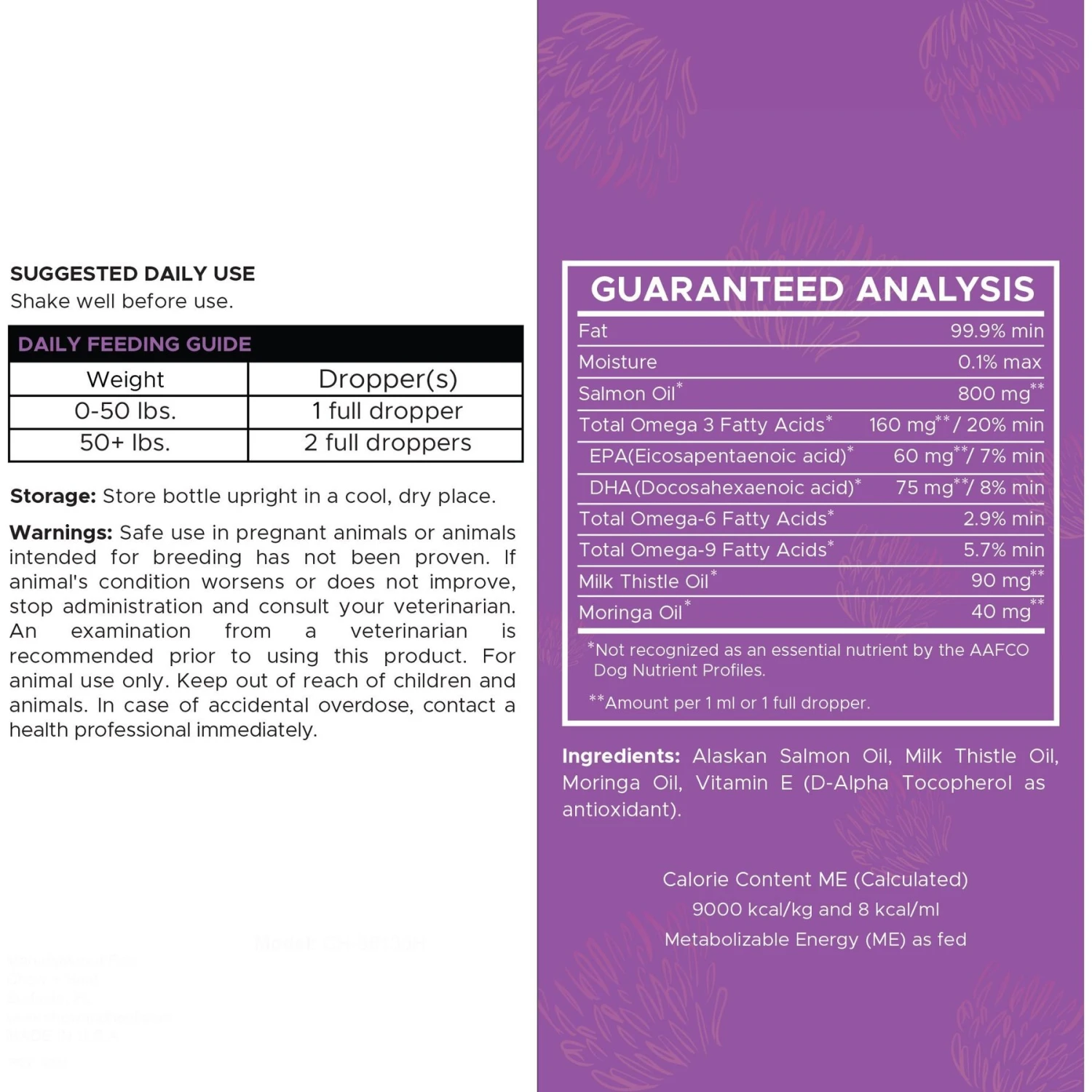 Chew + Heal Milk Thistle Tincture With Moringa Oil & Salmon Oil Liquid Kidney & Liver Health Supplement For Dogs, 2-oz Bottle 9 Chew + Heal Milk Thistle Tincture With Moringa Oil & Salmon Oil Liquid Kidney & Liver Health Supplement For Dogs, 2-oz Bottle - Image 9