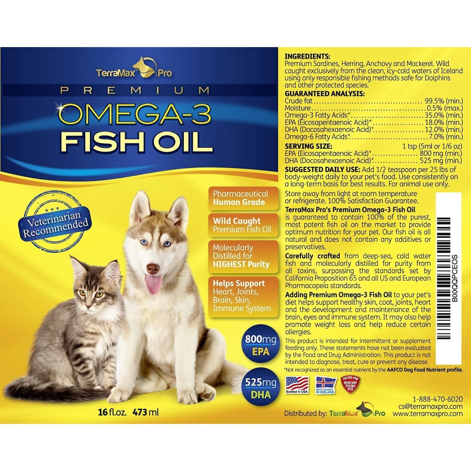 TerraMax Pro Premium Omega-3 Fish Oil Dog Supplement 3 TerraMax Pro Premium Omega-3 Fish Oil Dog Supplement - Image 3