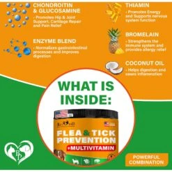 Beloved Pets Flea & Tick Prevention + Complex Multivitamin Chicken Flavored Soft Chew Flea & Tick Prevention Supplement For Dogs, 10-oz Jar -Pet Wellness 1021518 PT3. AC SS1800 V1701453046