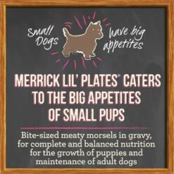 Merrick Lil' Plates Grain-Free Small Breed Wet Dog Food Pint-Sized Puppy Plate -Pet Wellness 102376 PT3. AC SS1800 V1647908504