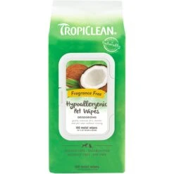 TropiClean Hypo-Allergenic Gentle Coconut Puppy & Kitten Shampoo & TropiClean Hypo Allergenic Deodorizing Dogs Wipes -Pet Wellness 1030166 PT5. AC SS1800 V1702674109