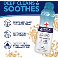 TropiClean OxyMed Medicated Anti-Itch Oatmeal Dog & Cat Shampoo & TropiClean OxyMed Medicated Oatmeal Dog & Cat Treatment Rinse -Pet Wellness 1030230 PT2. AC SS1800 V1702674167