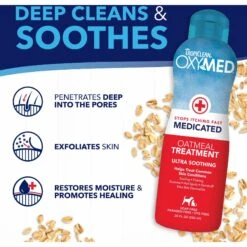 TropiClean OxyMed Medicated Anti-Itch Oatmeal Dog & Cat Shampoo & TropiClean OxyMed Medicated Oatmeal Dog & Cat Treatment Rinse -Pet Wellness 1030230 PT6. AC SS1800 V1702674169
