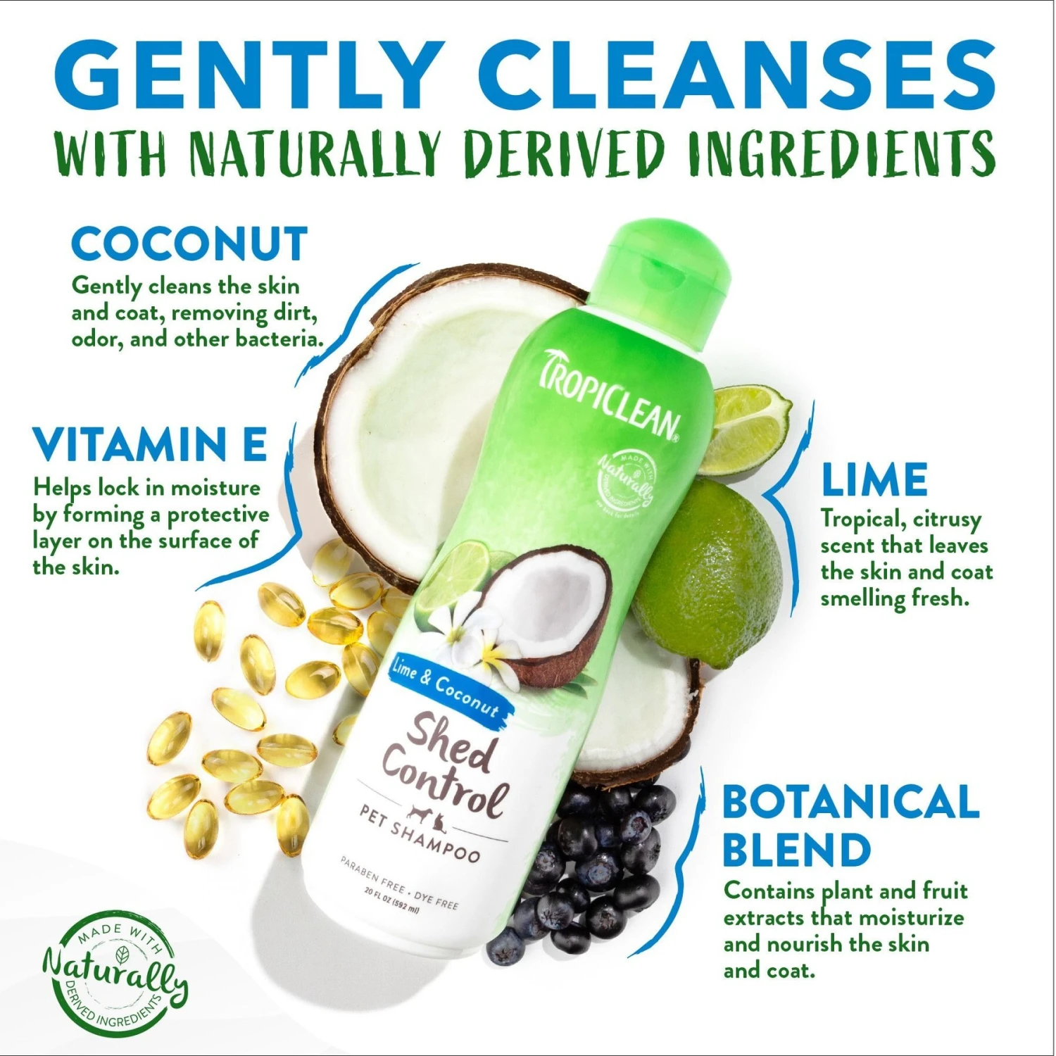 TropiClean Lime & Coconut Deshedding Dog Shampoo & TropiClean Lime & Cocoa Butter Deshedding Dog Conditioner 3 TropiClean Lime & Coconut Deshedding Dog Shampoo & TropiClean Lime & Cocoa Butter Deshedding Dog Conditioner - Image 3