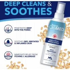 TropiClean OxyMed Medicated Anti-Itch Oatmeal Dog & Cat Shampoo & TropiClean OXY-MED Anti-Itch Spray -Pet Wellness 1030390 PT6. AC SS1800 V1702673871