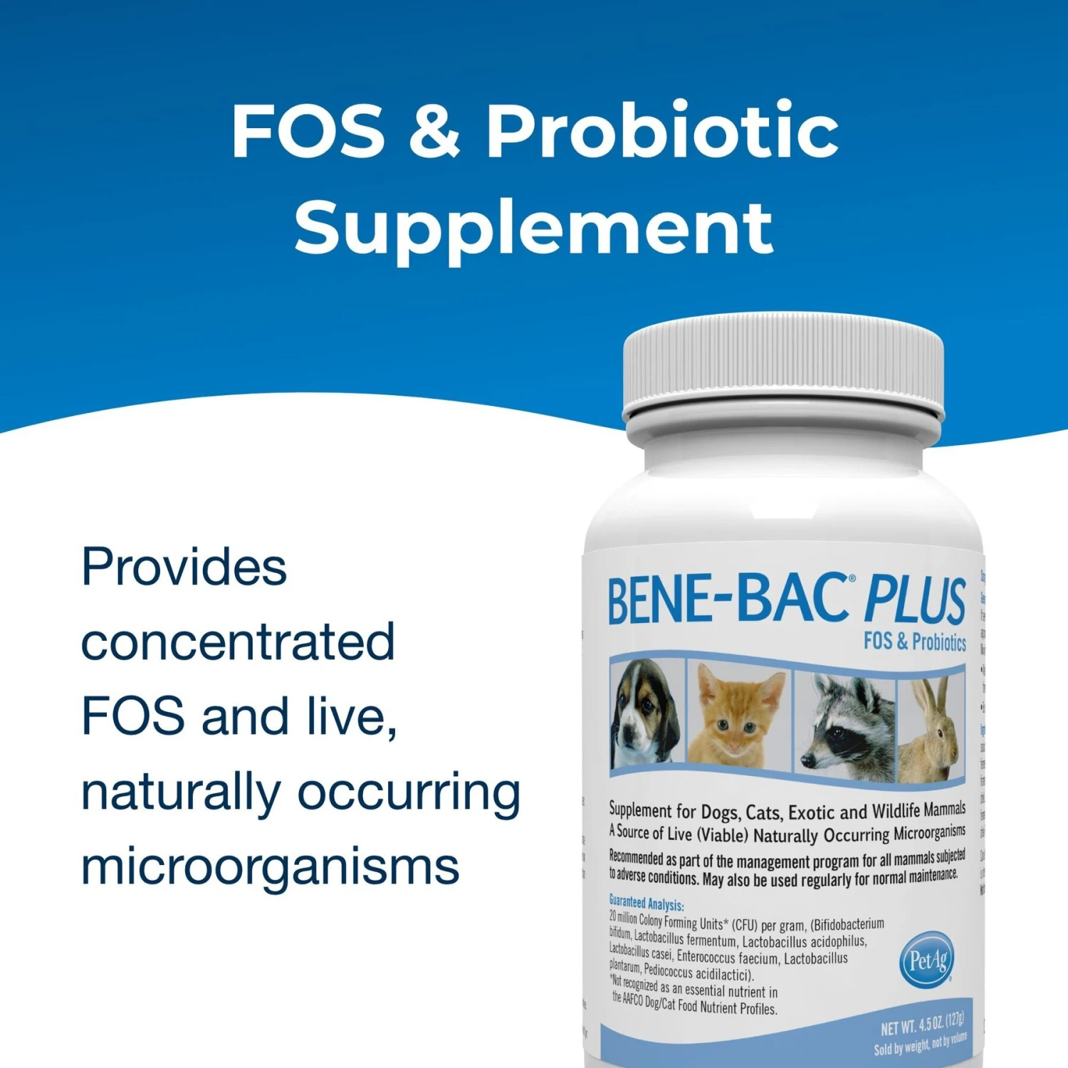 PetAg Bene-Bac Plus FOS & Probiotics Powder Supplement 2 PetAg Bene-Bac Plus FOS & Probiotics Powder Supplement - Image 2