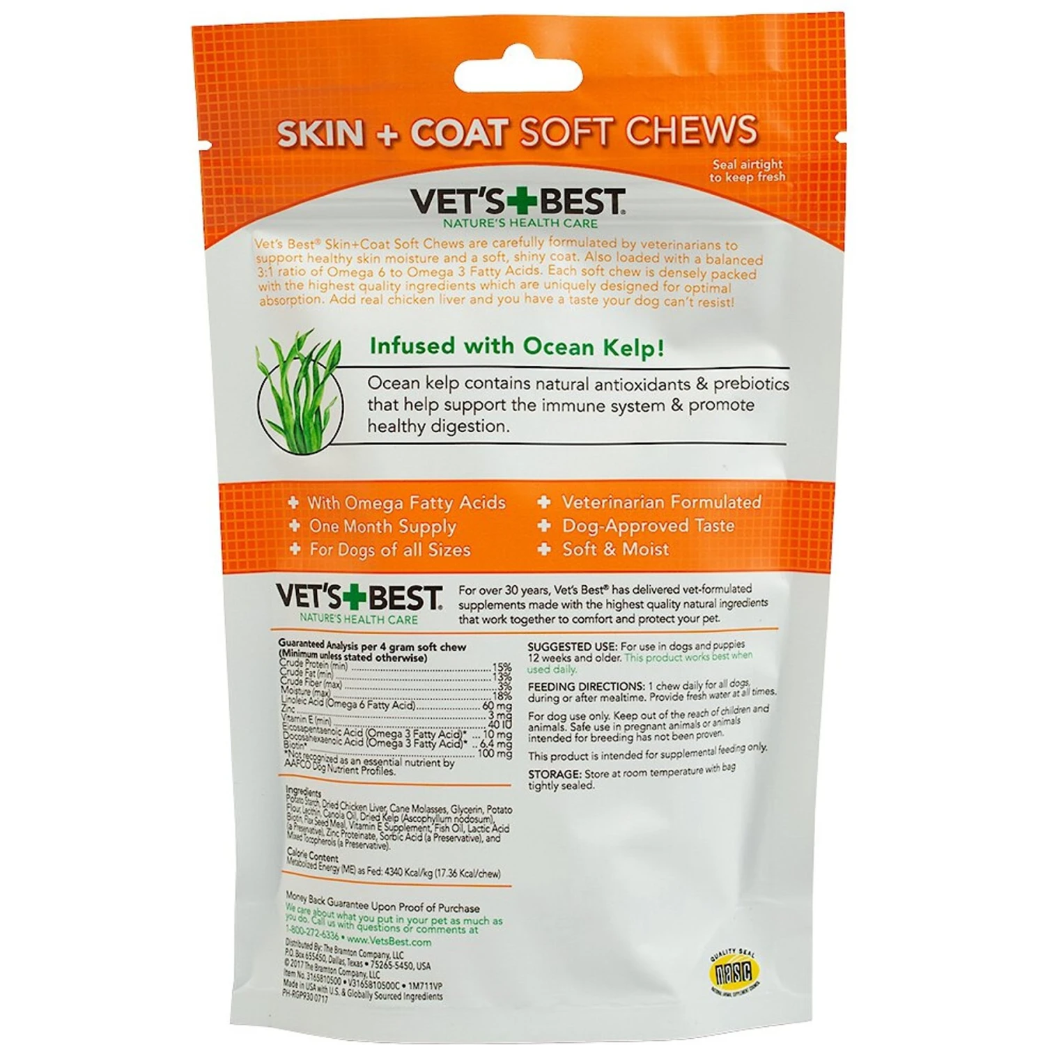 Vet's Best Chicken Flavored Soft Chews Skin & Coat Supplement For Dogs 2 Vet's Best Chicken Flavored Soft Chews Skin & Coat Supplement For Dogs - Image 2
