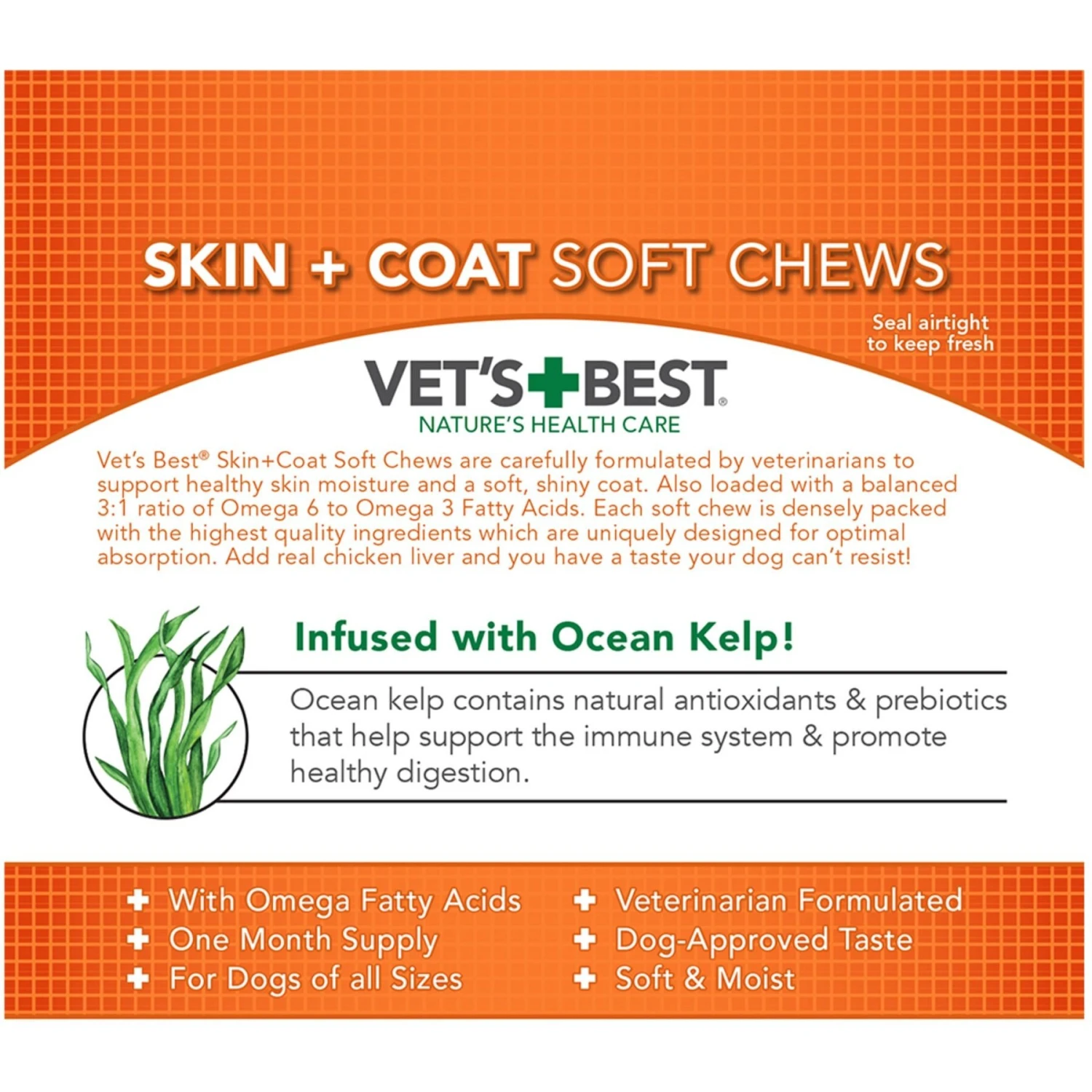 Vet's Best Chicken Flavored Soft Chews Skin & Coat Supplement For Dogs 4 Vet's Best Chicken Flavored Soft Chews Skin & Coat Supplement For Dogs - Image 4