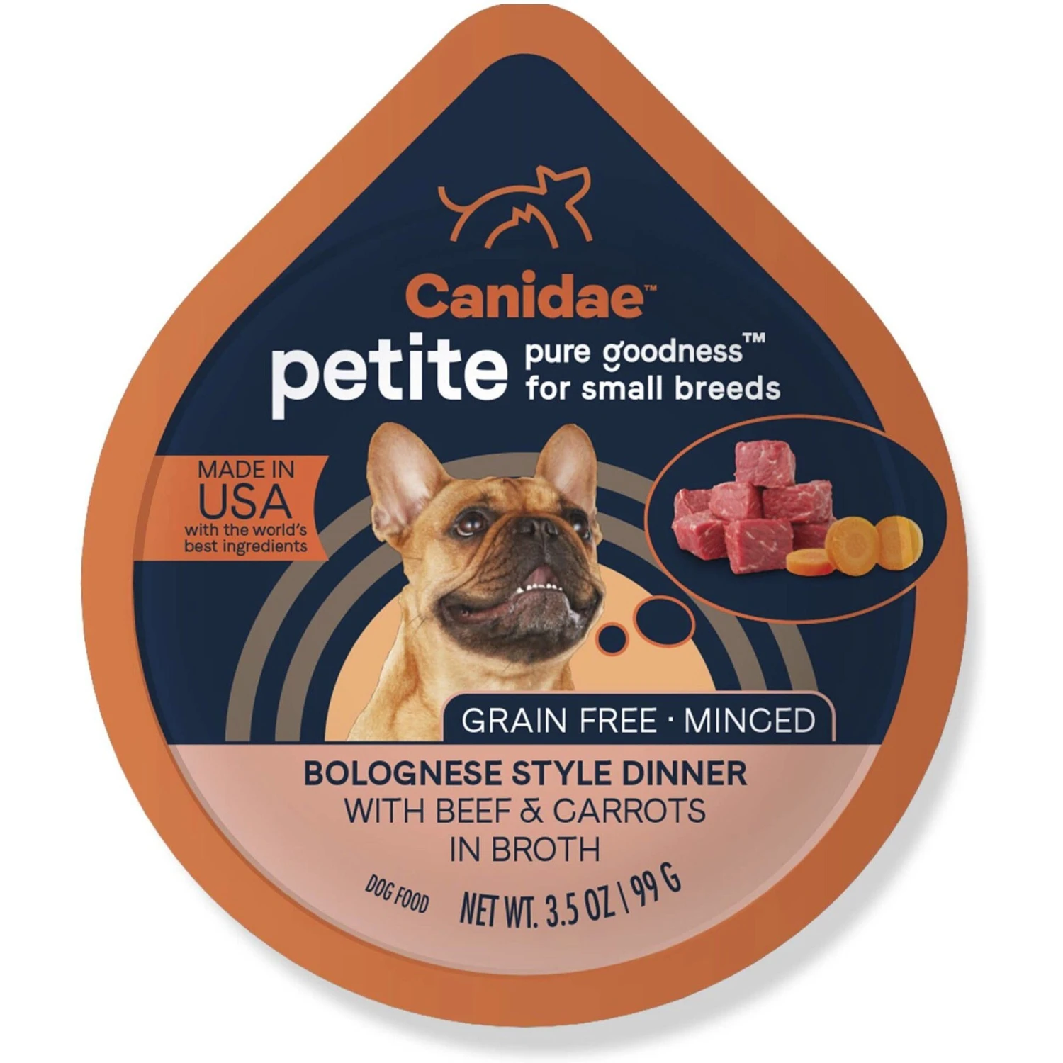 CANIDAE PURE Petite All Stages Small Breed Bolognese Style Dinner With Beef & Carrots Wet Dog Food Trays, 3.5-oz, Case Of 12 1 CANIDAE PURE Petite All Stages Small Breed Bolognese Style Dinner With Beef & Carrots Wet Dog Food Trays, 3.5-oz, Case Of 12