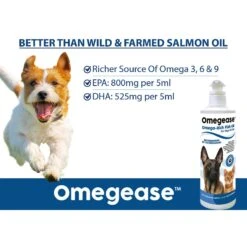 Finest For Pets Omegease Omega-Rich Fish Oil Dog & Cat Supplement -Pet Wellness 109195 PT6. AC SS1800 V1542206860