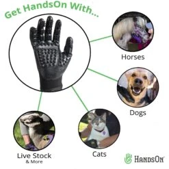 HandsOn All-In-One Pet Bathing & Grooming Gloves -Pet Wellness 109213 PT2. AC SS1800 V1643150560