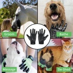 HandsOn All-In-One Pet Bathing & Grooming Gloves -Pet Wellness 109213 PT4. AC SS1800 V1643152633