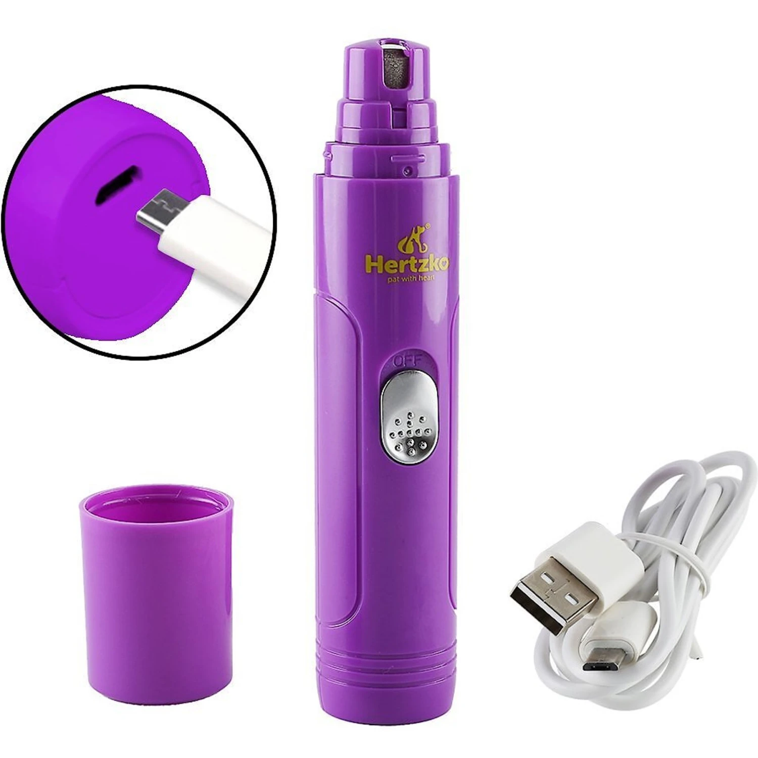 Hertzko Electronic Dog & Cat Nail Grinder With USB Charger 1 Hertzko Electronic Dog & Cat Nail Grinder With USB Charger