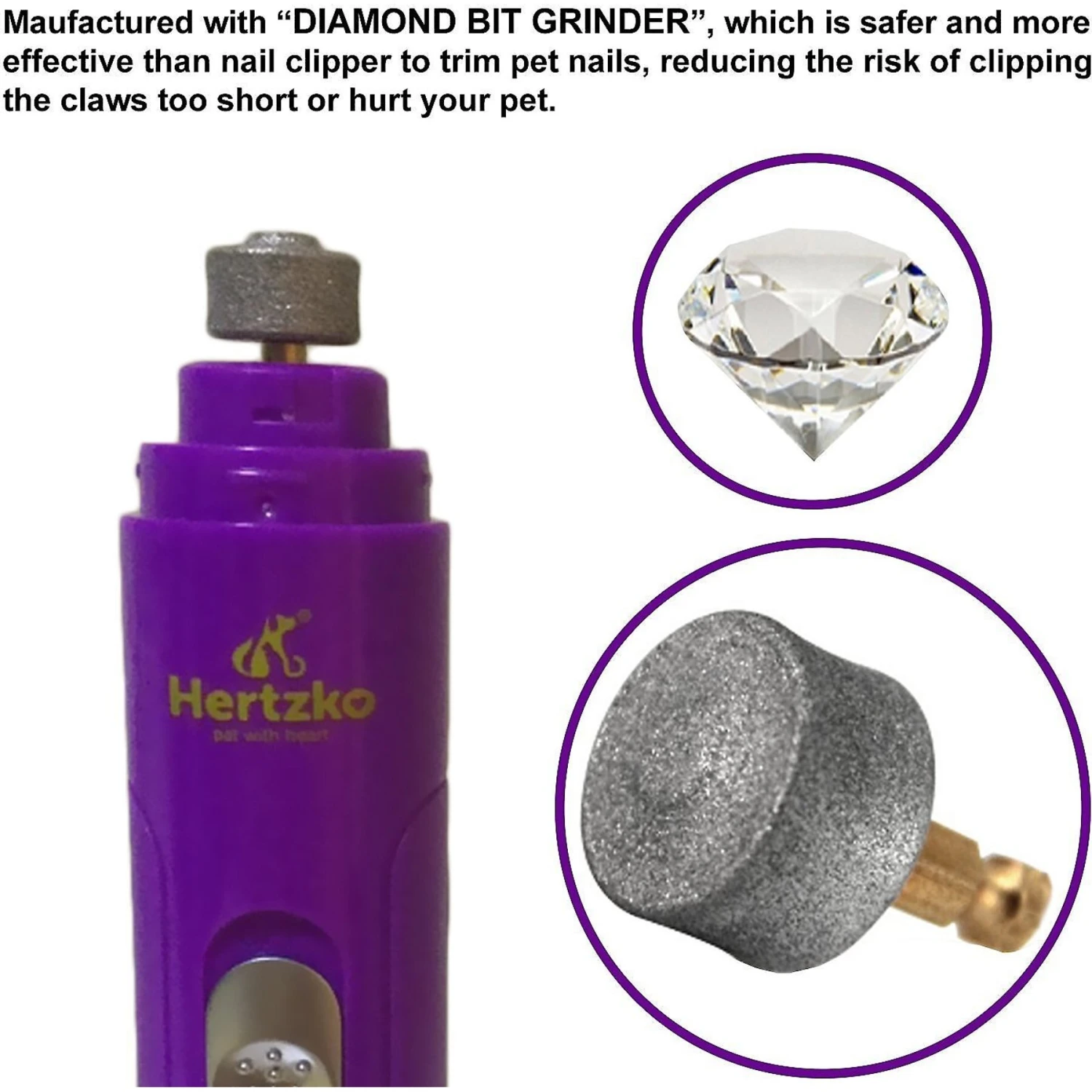 Hertzko Electronic Dog & Cat Nail Grinder With USB Charger 4 Hertzko Electronic Dog & Cat Nail Grinder With USB Charger - Image 4