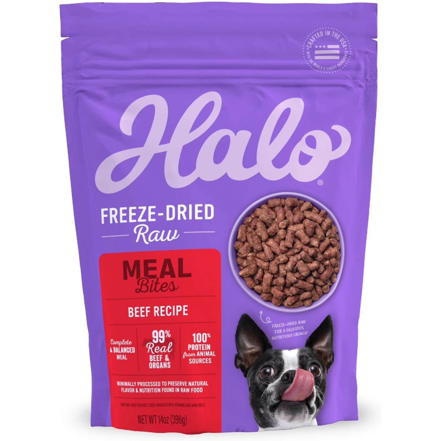 Halo Meal Bites Beef Recipe Raw Freeze-Dried Dog Food 1 Halo Meal Bites Beef Recipe Raw Freeze-Dried Dog Food