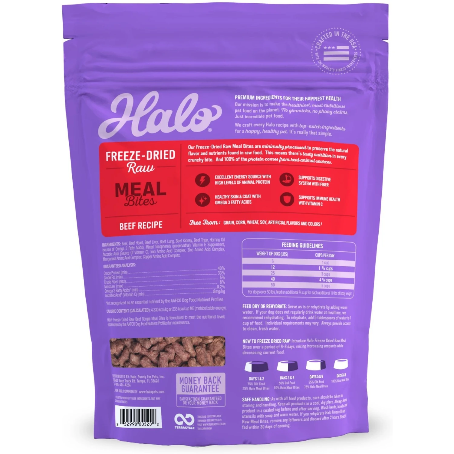 Halo Meal Bites Beef Recipe Raw Freeze-Dried Dog Food 2 Halo Meal Bites Beef Recipe Raw Freeze-Dried Dog Food - Image 2