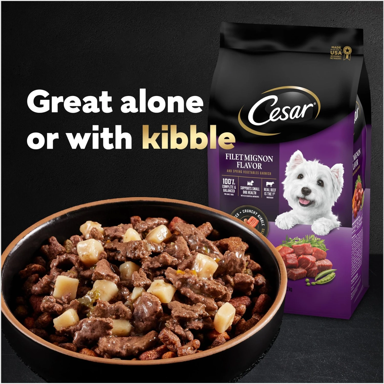 Cesar Home Delights T-Bone Steak, Egg & Cheese Flavor With Potatoes In Sauce Small Breed Adult Wet Dog Food Trays 8 Cesar Home Delights T-Bone Steak, Egg & Cheese Flavor With Potatoes In Sauce Small Breed Adult Wet Dog Food Trays - Image 8