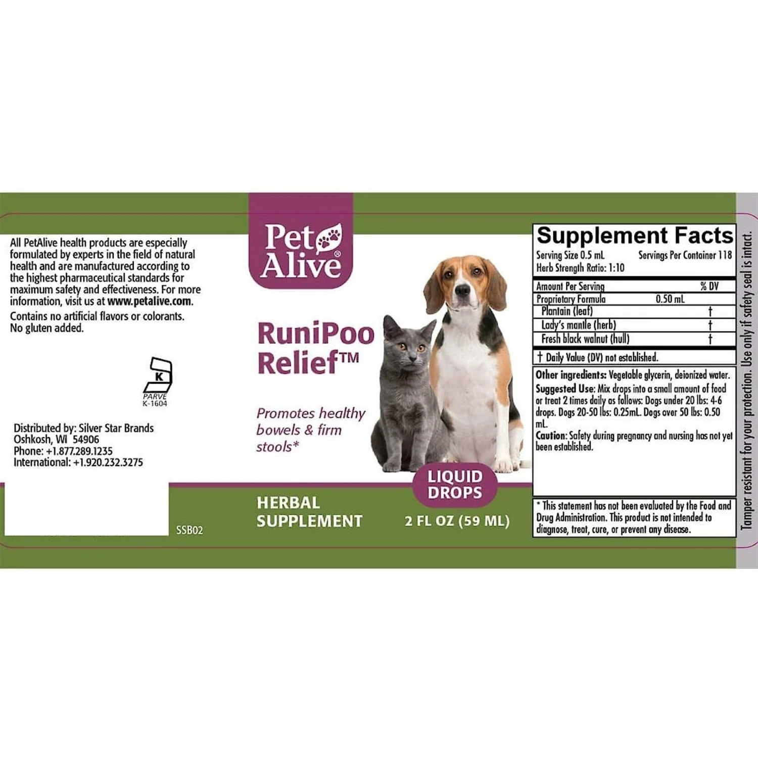 PetAlive RuniPoo Relief Dog & Cat Supplement 2 PetAlive RuniPoo Relief Dog & Cat Supplement - Image 2