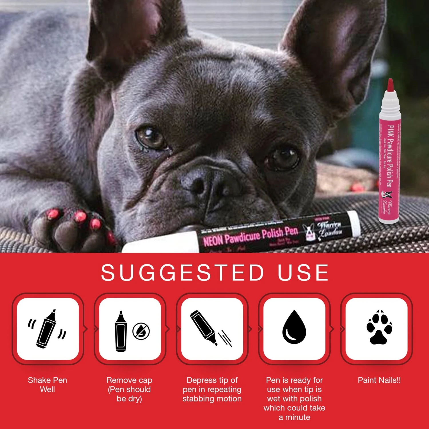 Warren London Pawdicure Dog Nail Polish Pen, Neon 3 Warren London Pawdicure Dog Nail Polish Pen, Neon - Image 3