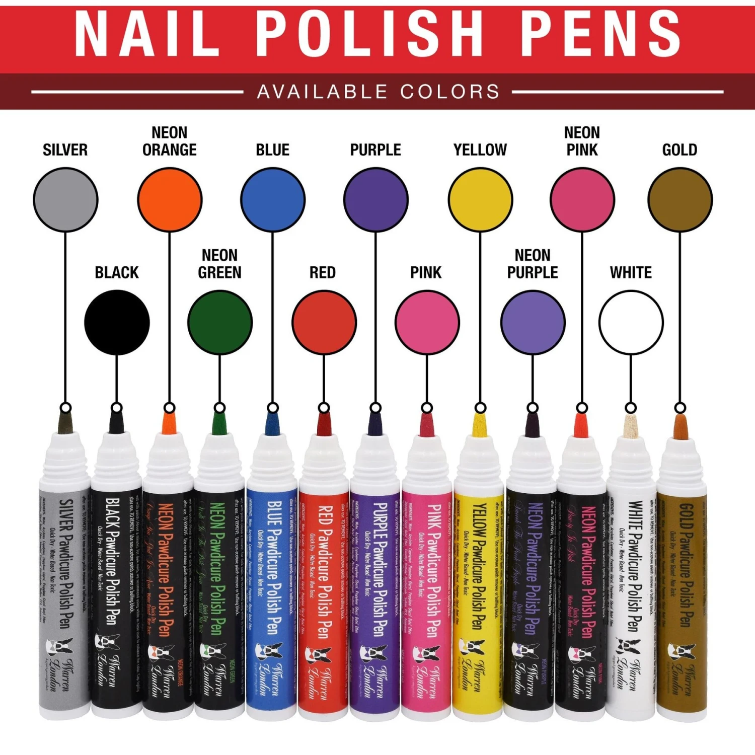 Warren London Pawdicure Dog Nail Polish Pen, Neon 4 Warren London Pawdicure Dog Nail Polish Pen, Neon - Image 4
