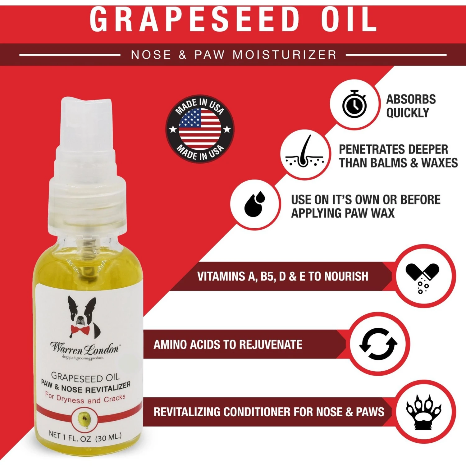 Warren London Grapeseed Oil Paw & Nose Revitalizer Spray 2 Warren London Grapeseed Oil Paw & Nose Revitalizer Spray - Image 2