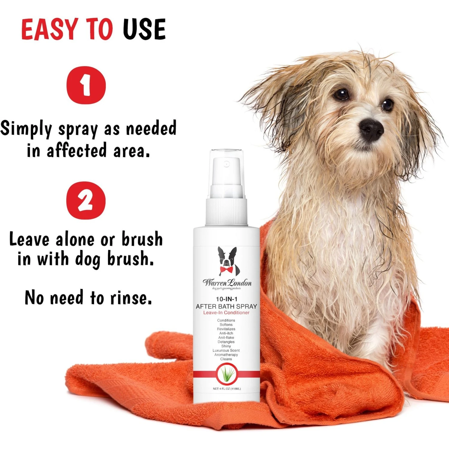 Warren London 10-in-1 Dog After Bath Leave-In Conditioning Spray 4 Warren London 10-in-1 Dog After Bath Leave-In Conditioning Spray - Image 4