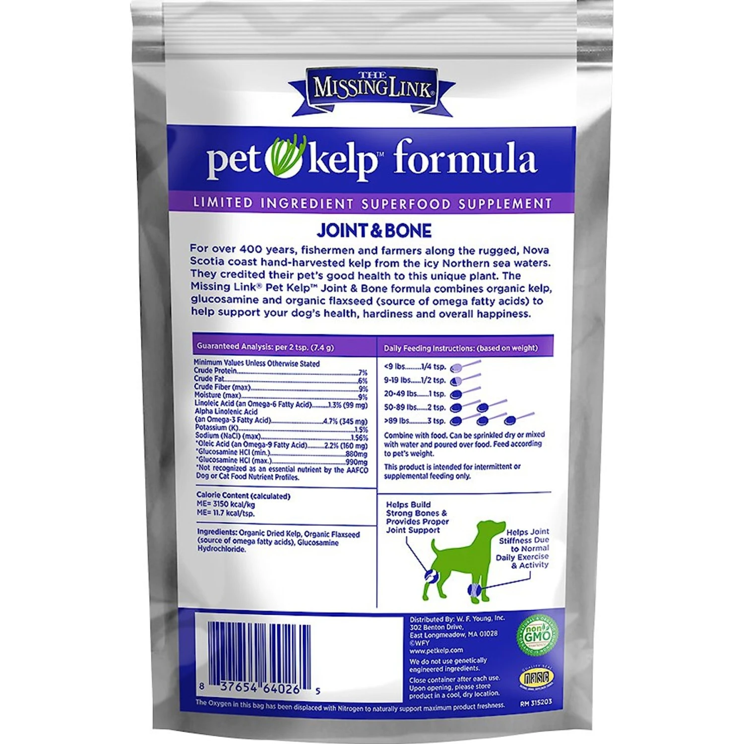 The Missing Link Pet Kelp Formula Joint & Bone Dog Supplement 2 The Missing Link Pet Kelp Formula Joint & Bone Dog Supplement - Image 2