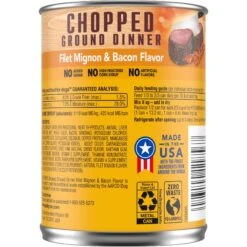 Pedigree Chopped Ground Dinner Filet Mignon & Bacon Flavor Adult Canned Wet Dog Food -Pet Wellness 114328 PT1. AC SS1800 V1657655271