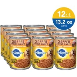 Pedigree Chopped Ground Dinner Filet Mignon & Bacon Flavor Adult Canned Wet Dog Food -Pet Wellness 114328 PT5. AC SS1800 V1607731966
