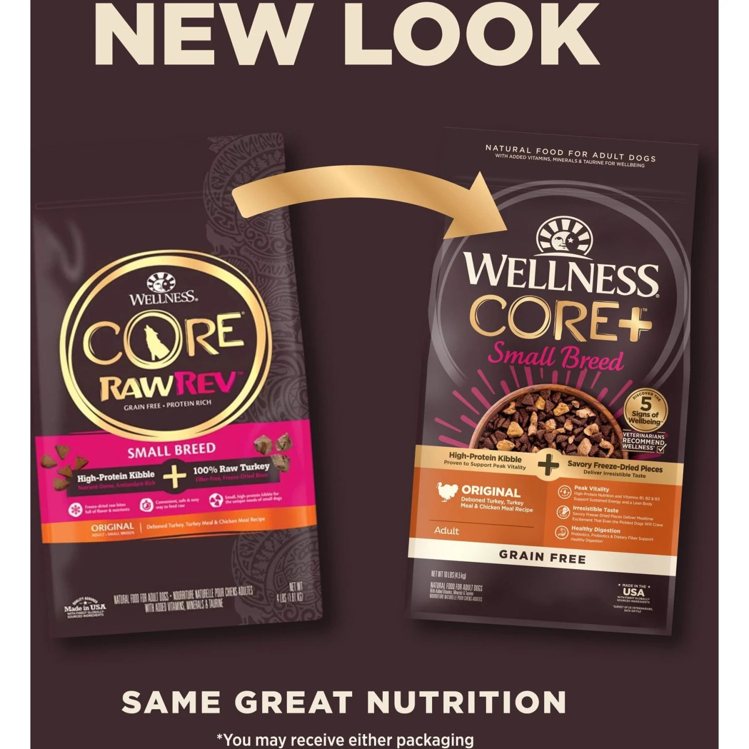 Wellness CORE RawRev Grain-Free Small Breed Original Recipe With Freeze-Dried Turkey Dry Dog Food 2 Wellness CORE RawRev Grain-Free Small Breed Original Recipe With Freeze-Dried Turkey Dry Dog Food - Image 2