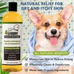 4-Legger Organic, Hypo-Allergenic, Lemongrass & Aloe Dog Shampoo -Pet Wellness 114584 PT4. AC SS1800 V1696280059