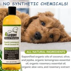 4-Legger Organic, Hypo-Allergenic, Lemongrass & Aloe Dog Shampoo -Pet Wellness 114584 PT5. AC SS1800 V1696280410