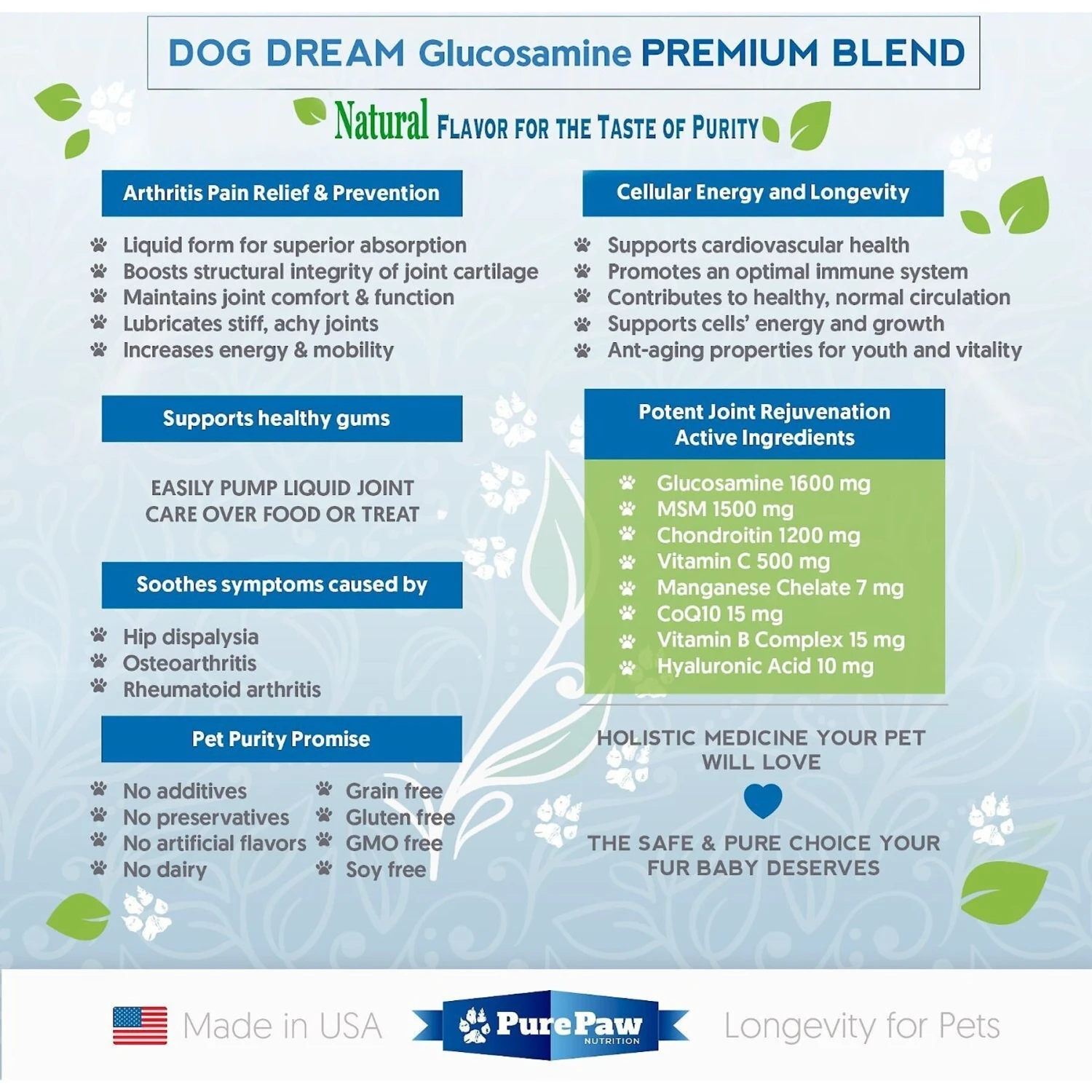 Best Paw Nutrition Premium Dream Glucosamine Joint Support Dog & Cat Liquid Supplement, Natural Unflavored 5 Best Paw Nutrition Premium Dream Glucosamine Joint Support Dog & Cat Liquid Supplement, Natural Unflavored - Image 5