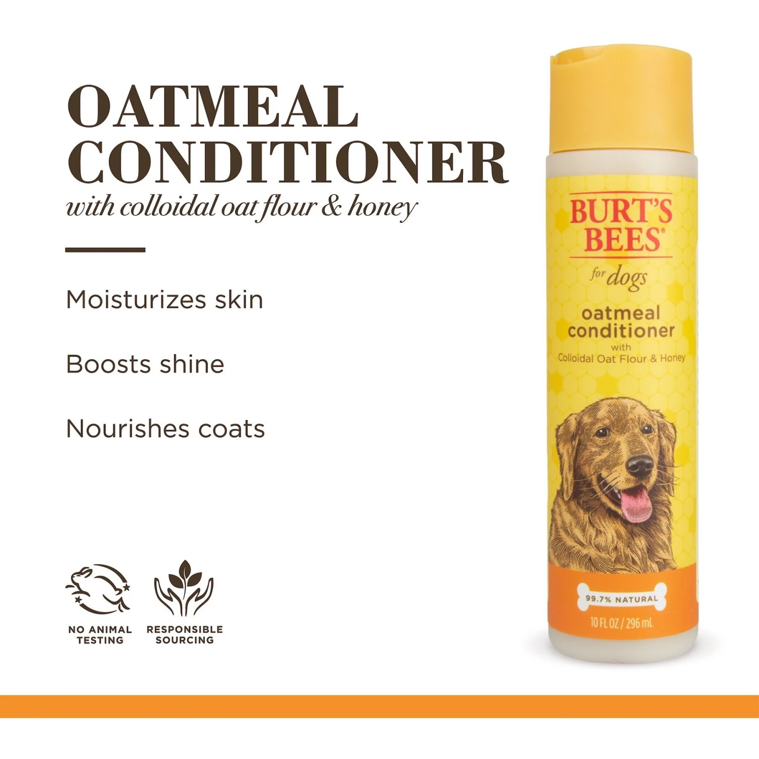 Burt's Bees Oatmeal Dog Conditioner, 10-oz Bottle 3 Burt's Bees Oatmeal Dog Conditioner, 10-oz Bottle - Image 3