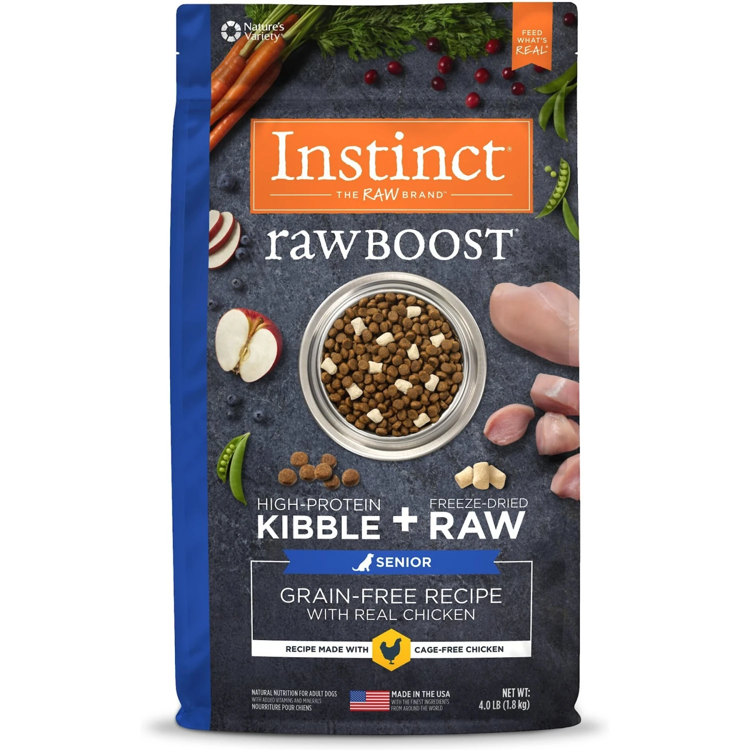 Instinct Raw Boost Senior Grain-Free Recipe With Real Chicken & Freeze-Dried Raw Pieces Dry Dog Food 1 Instinct Raw Boost Senior Grain-Free Recipe With Real Chicken & Freeze-Dried Raw Pieces Dry Dog Food