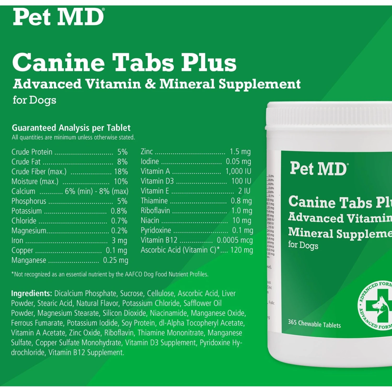 Pet MD Canine Tabs Plus Advanced Vitamin & Mineral Dog Supplement 2 Pet MD Canine Tabs Plus Advanced Vitamin & Mineral Dog Supplement - Image 2