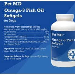 Pet MD Omega-3 Fish Oil Softgel Dog Supplement -Pet Wellness 119459 PT2. AC SS1800 V1659886827