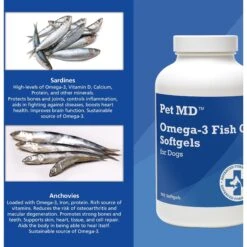 Pet MD Omega-3 Fish Oil Softgel Dog Supplement -Pet Wellness 119459 PT3. AC SS1800 V1659886766