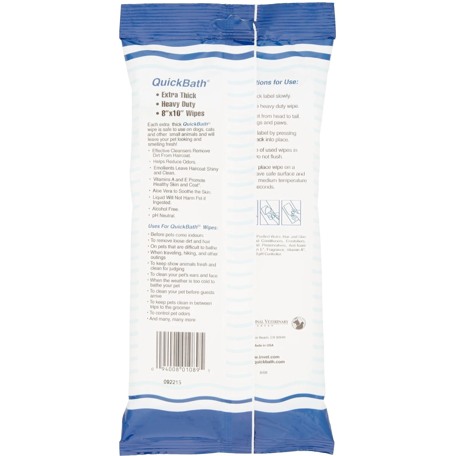 International Veterinary Sciences Quick Bath Large Breed Dog Wipes 2 International Veterinary Sciences Quick Bath Large Breed Dog Wipes - Image 2
